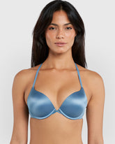Isla & Evie Obvious Double Pushup Plunge Bra Blue / 34B